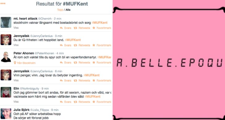 Twitter, Jocke Berg, Muf, Kent, La Belle Epoque